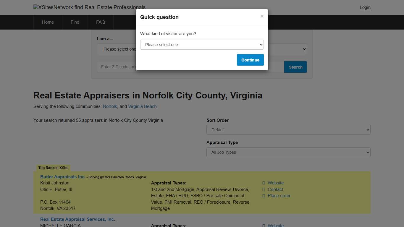 Directory of Appraisers in Norfolk City County Virginia - Page 1